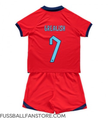 England Jack Grealish #7 Replik Auswärtstrikot Kinder WM 2022 Kurzarm (+ Kurze Hosen)
